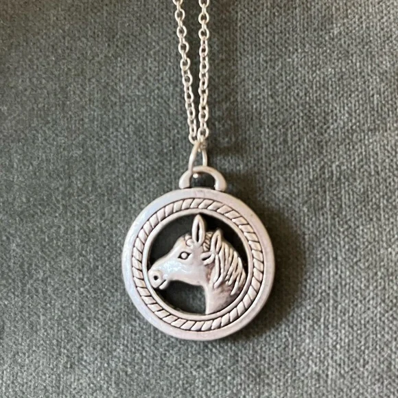 Horse Lovers 925 silver pendant charm chain necklace equestrian - Picture 4 of 7